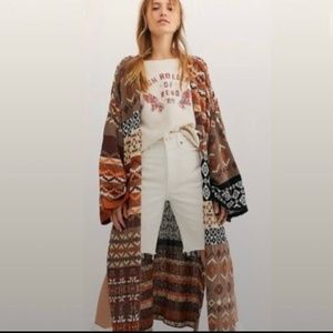 Free People Boho Logo Cardi XL new with tags